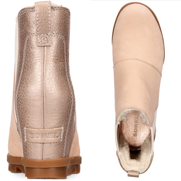 New Sorel Joan of Arctic Chelsea Wedge Lux Booties - Picture 2 of 16